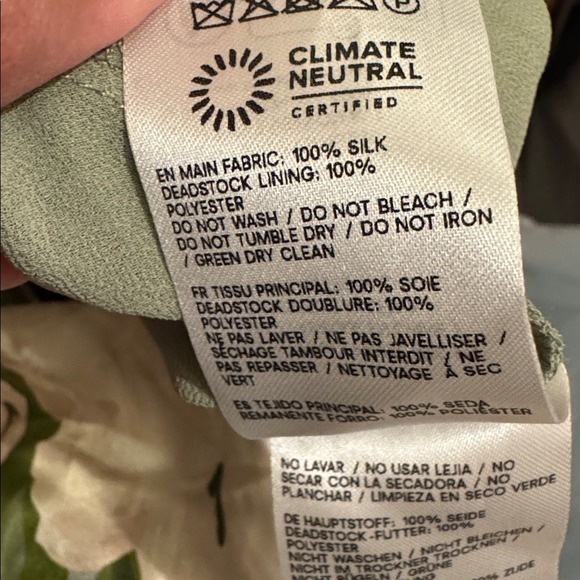 Reformation Anaiis Silk Dress in Tarragon Green White Floral Maxi New w/Tags - Picture 7 of 10